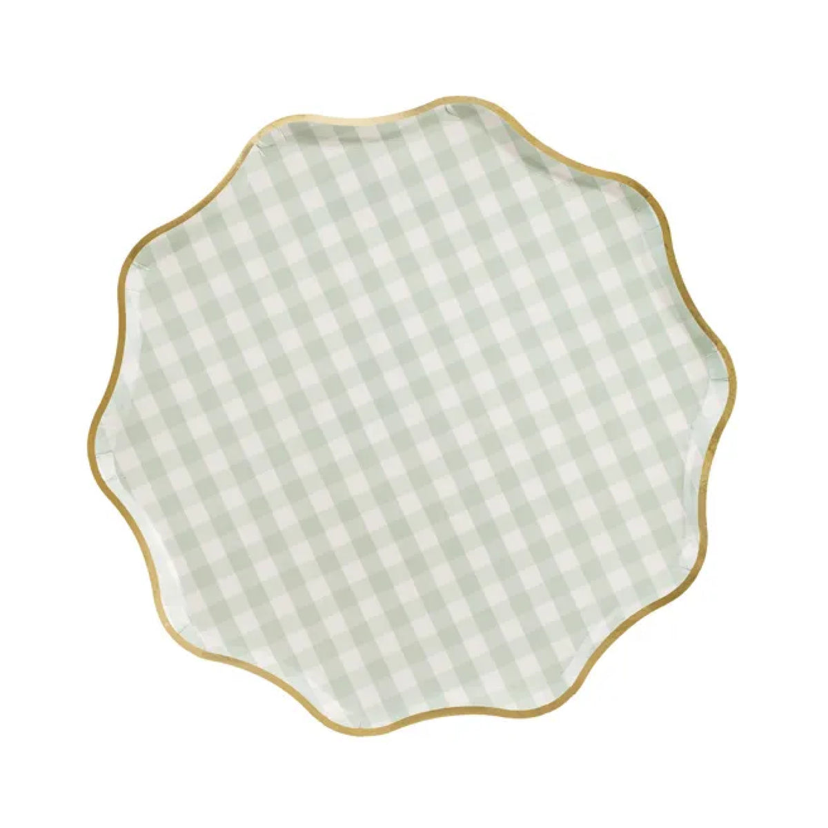 Paptallerkener Ternede – Grøn med Guldkant – 23 cm – 6 stk.