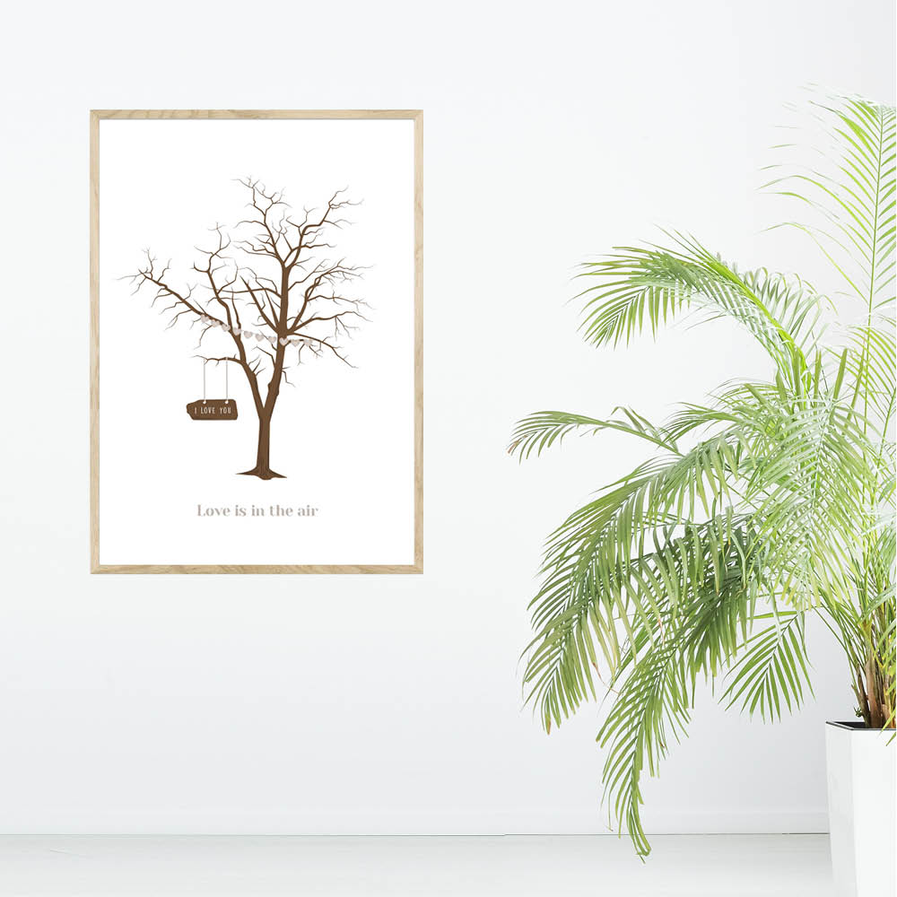 Fingeraftryk - bryllupstræ plakat