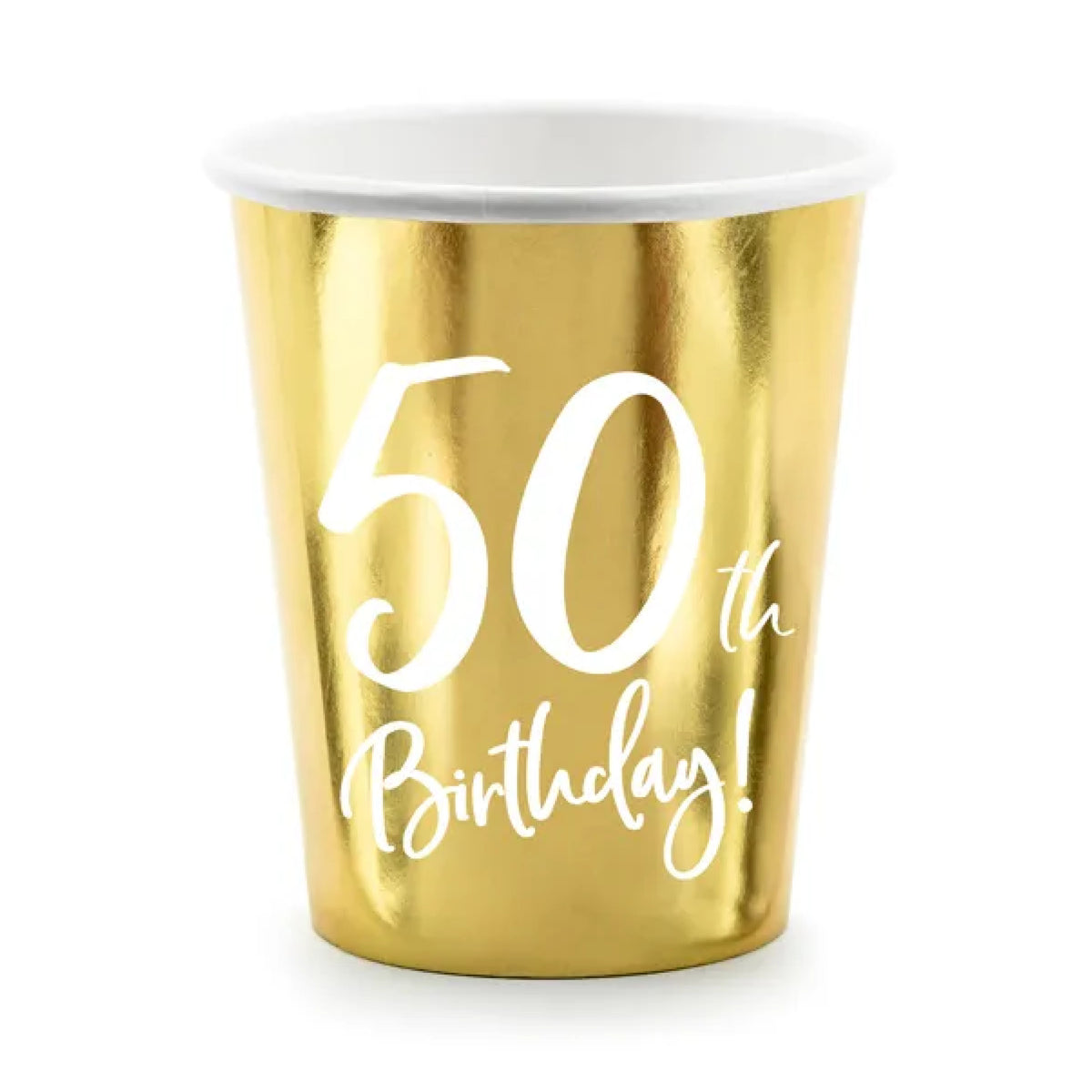 Papkrus 50th Birthday Guld – 220 ml – 6 stk.