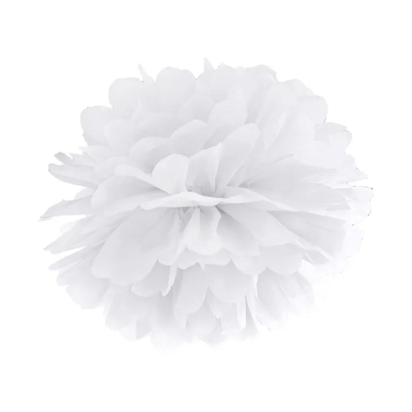 Pompom, hvid - 25 cm